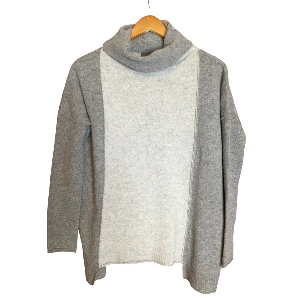 Mantovani Studio Wool Cashmere Cowl Neck Knit Sweater Long Sleeve Gray SZ Small
